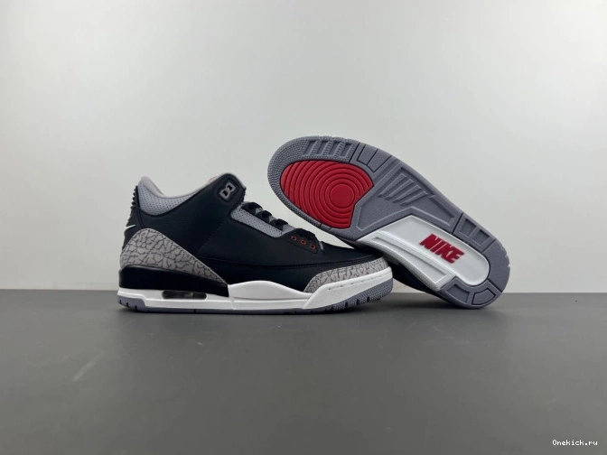 One Kick DN3707-010 Black Cement Air Jordan 3 0806